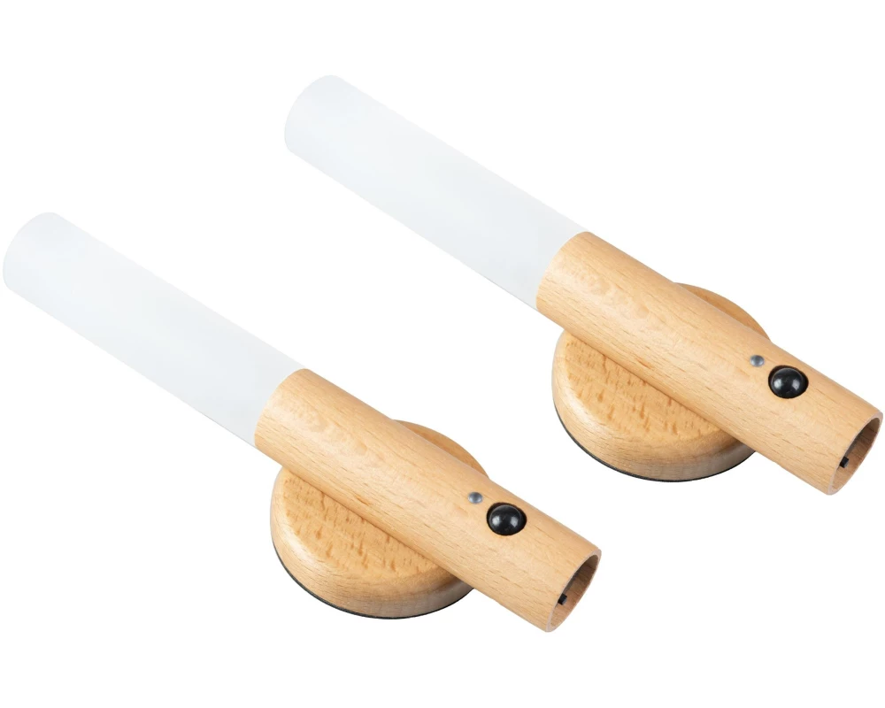 FTM Wandleuchte mit Lichtsensor, Hellbraun, 2 Stk.