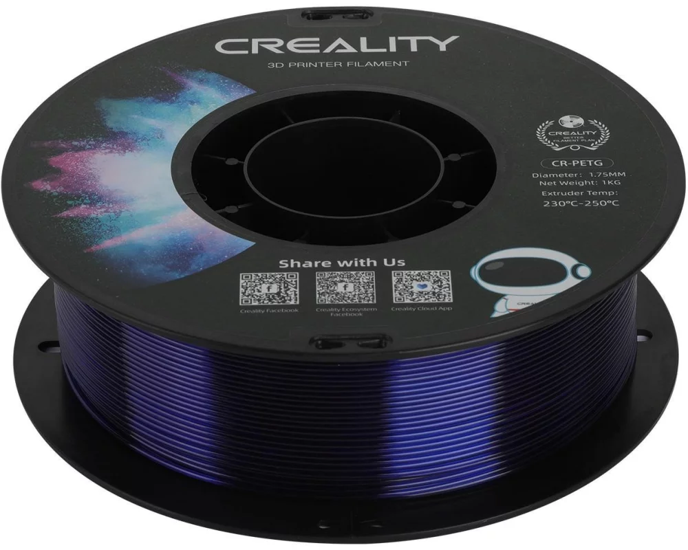 Creality Filament PETG, Transparent Blau, 1.75 mm, 1 kg