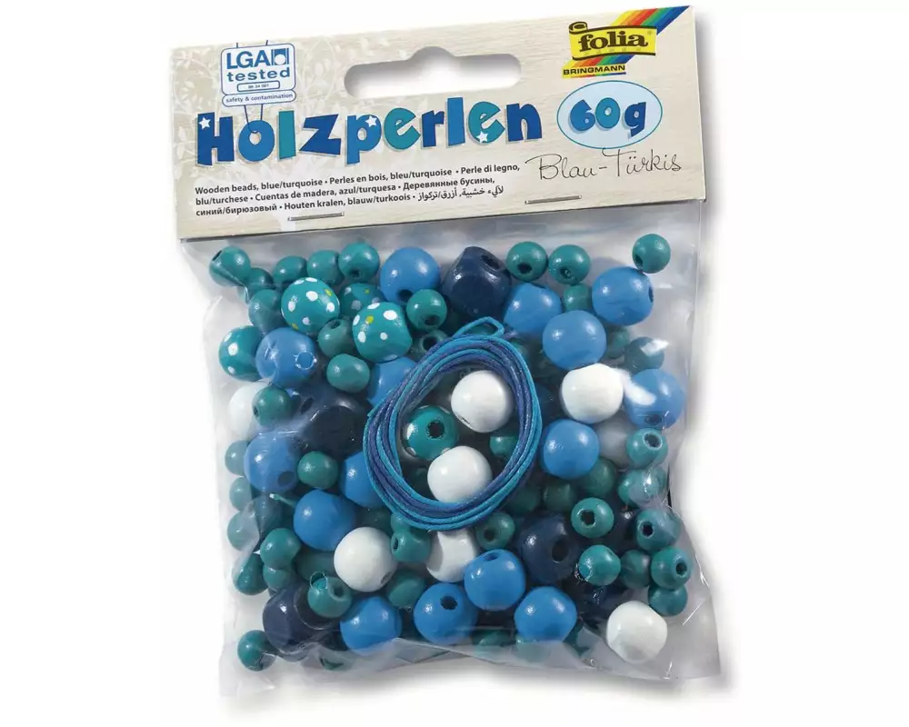 Folia Holzperlen Türkis
