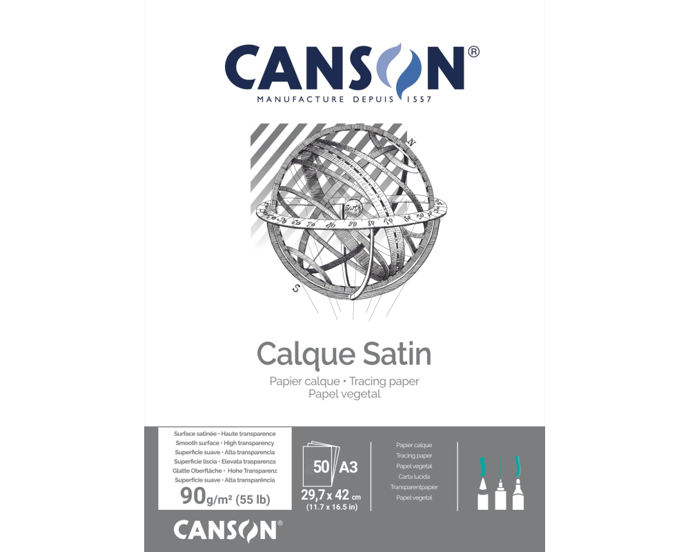 CANSON Transparentblock A3 200757241 90g 50 Blatt