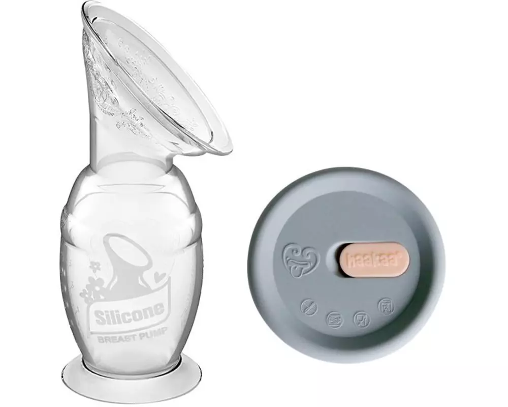 Haakaa Milchpumpe mit Saugfuss 100 ml + Silikondeckel Manuell