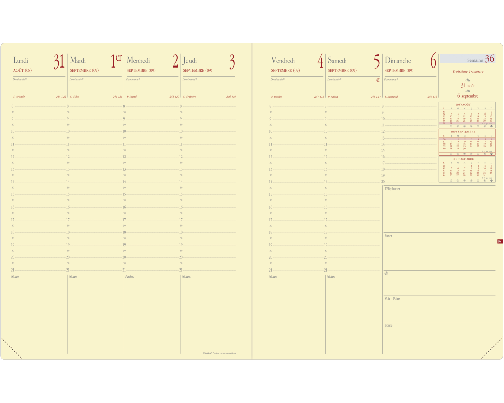 QUO-VADIS Ersatzinhalt Presid.Pr. 2026 287014Q 1W/2S Soho/Silk FR 21x27cm