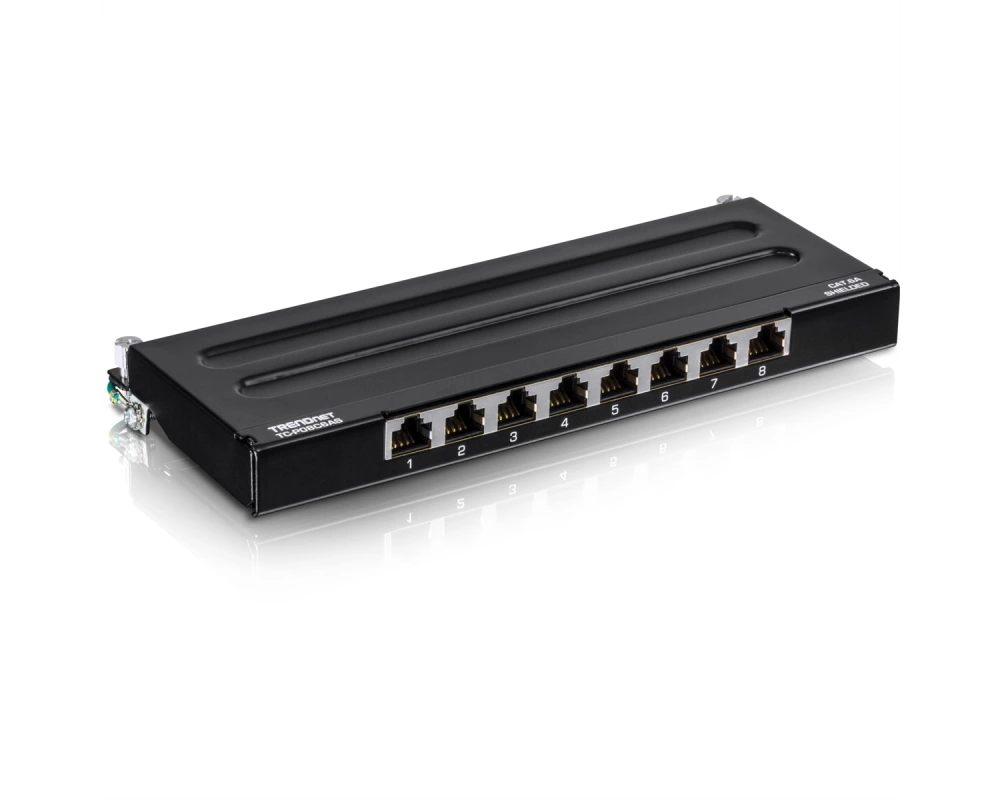 TRENDnet TC-P08C6AS Patch Panel, 8-Port Cat6A geschirmt für Wandmontage