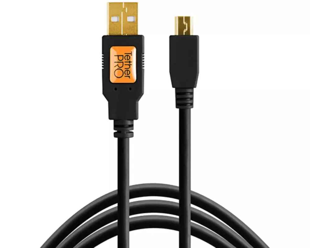 Tether Tools Kabel TetherPro USB 2.0 A / Mini B 5 Pin 4.6 Meter – Black