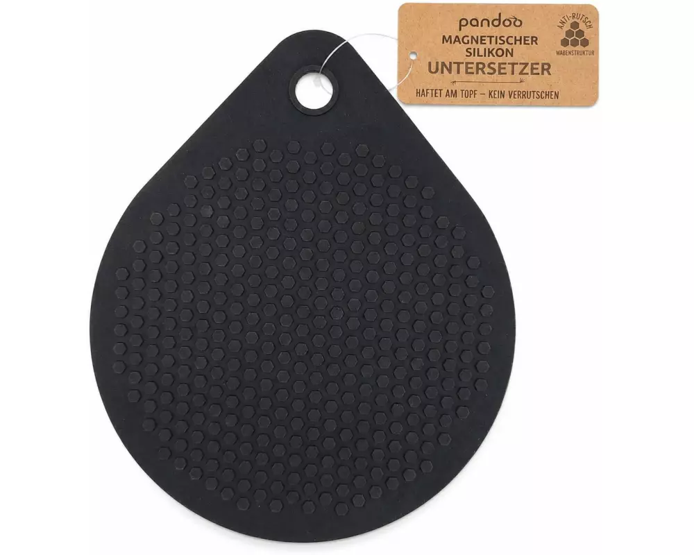 pandoo Silikon-Untersetzer Schwarz magnetisch Schwarz