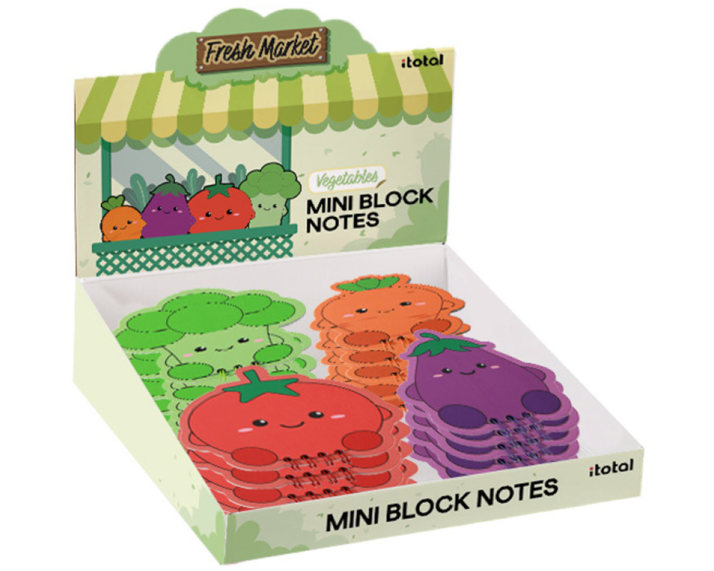 I-TOTAL Notizblock Mini 11x11.7cm XL2065J Früchte, assortiert