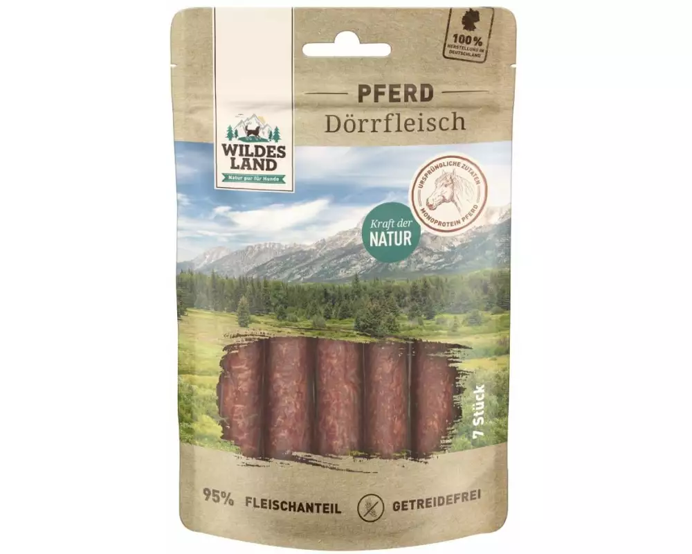 Wildes Land Snack Dörrfleisch Pferd, 7 Stk