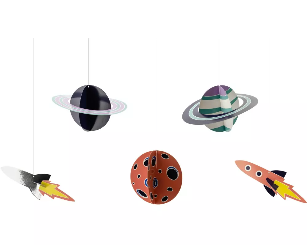 Partydeco Papierdekoration Kosmos 5 Stück