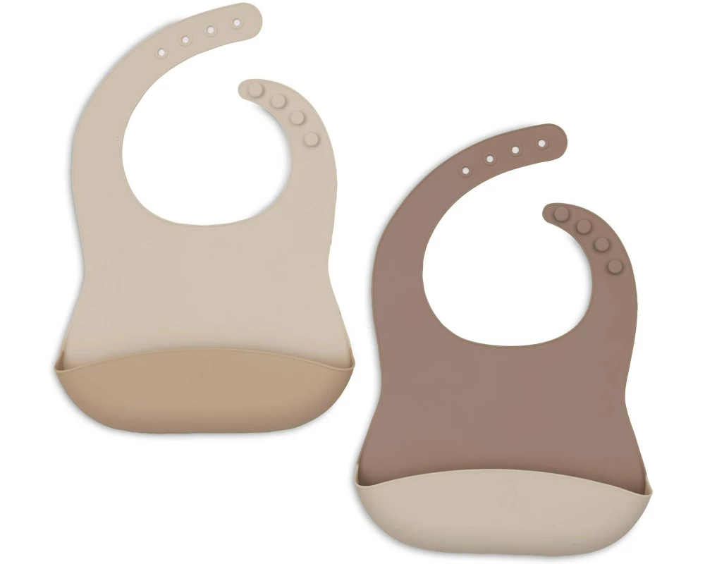 Jollein Lätzchen Silikon – Natural Shades - 2 Stück 31.5 x 20 cm