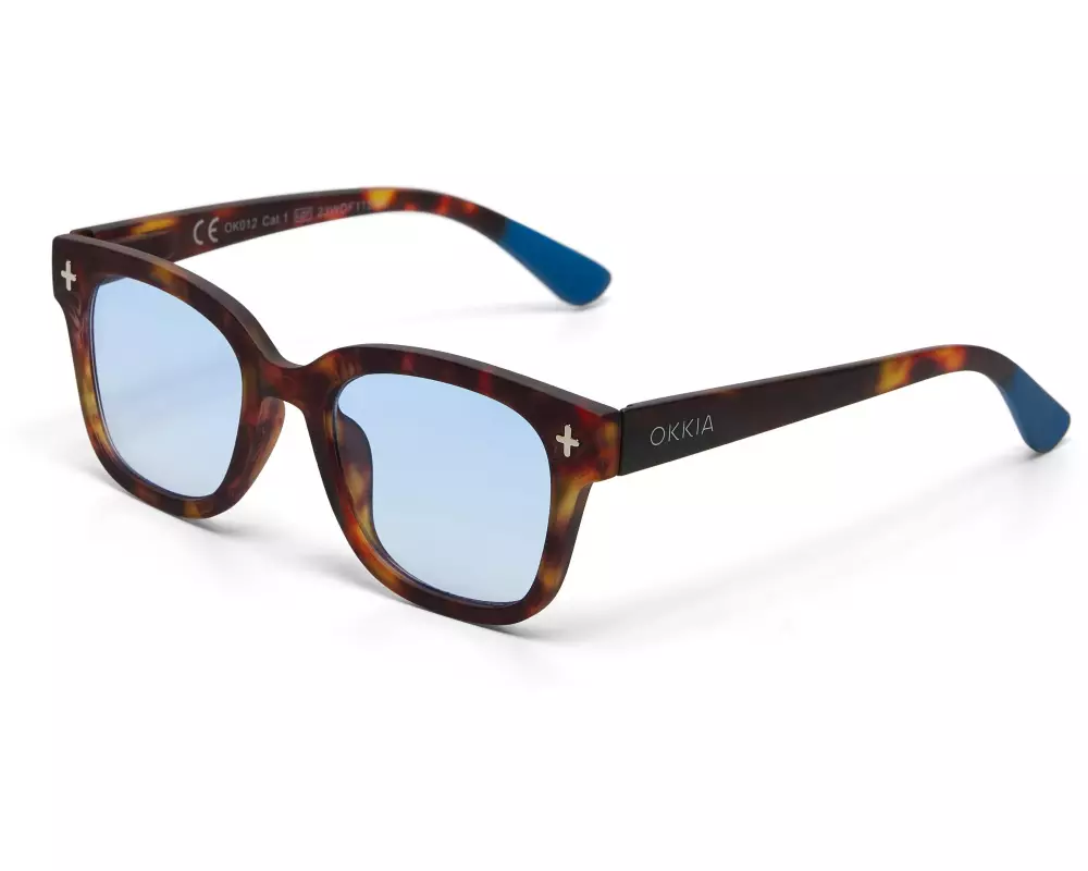 OKKIA Sonnenbrille Giovanni Havana, Blue Lens
