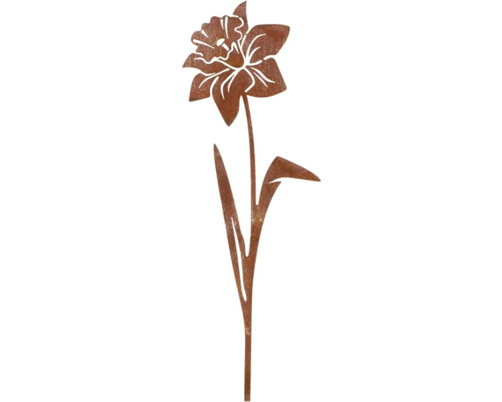 Esschert Design Dekofigur Narzisse Stahl Rost 12.3 x 0.4 x 37 cm