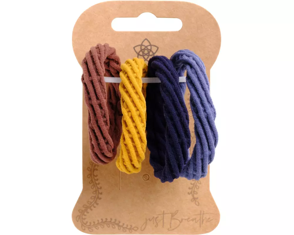 Body Mind Soul Haargummi Yoga curry/blau 4 Stück