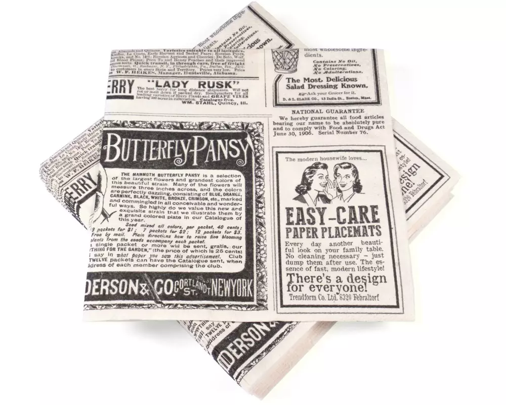 Trendform Papierservietten Newspaper 33 cm x 33 cm, 20 Stück