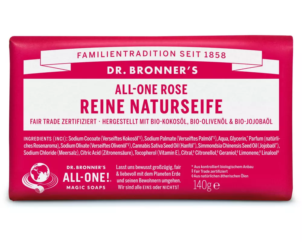 Dr.Bronner's Seife All-One Bar Rose 140 g