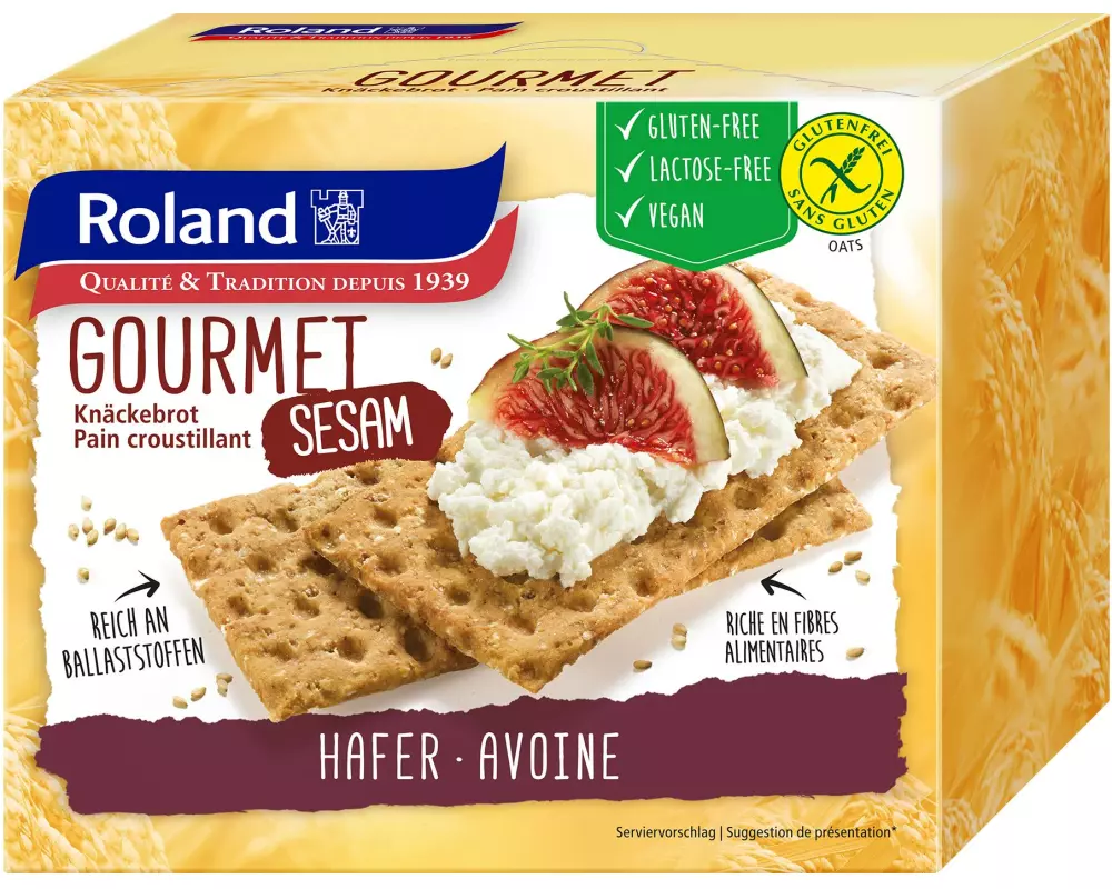 Roland Snacks Knäckebrot Gourmet Sesam glutenfrei 230 g