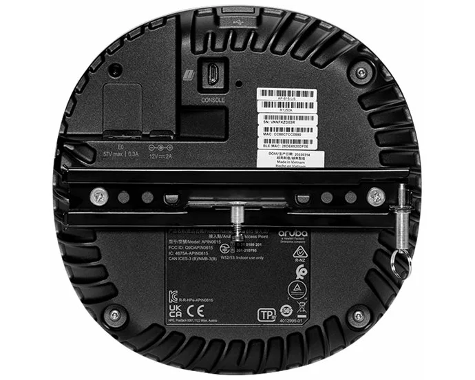 HPE Aruba AP-615 Access Point, RW, Dual Radio, Tri Band, 2x2, Wi-Fi 6E, Internal Antennas