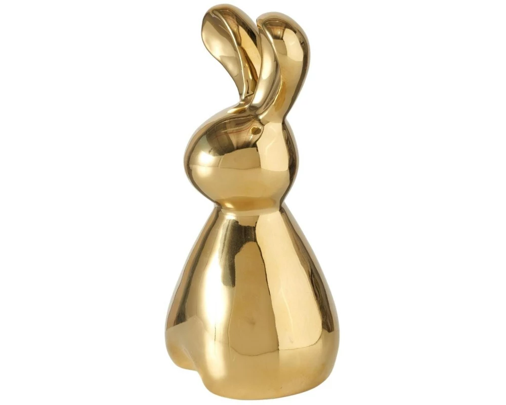 Boltze Aufsteller Hase Daggy 12 cm, Keramik, Gold