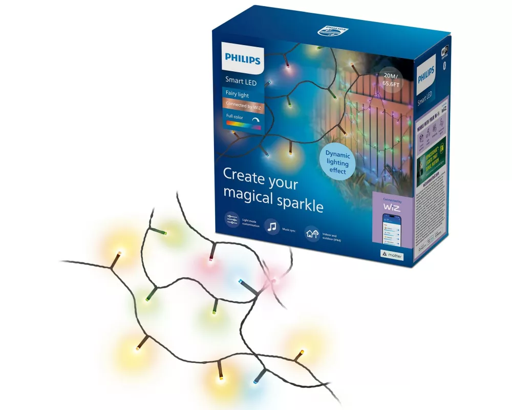 Philips Smart Lighting LED Lichterkette 20 m, Farbwechsel, Innen- und Aussenbereich