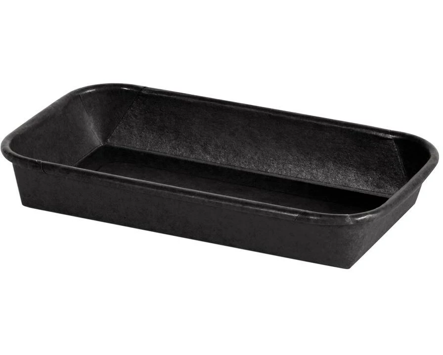 Duni Behälter Tray Contrast Slim Small 240 ml, Schwarz, 50 Stück