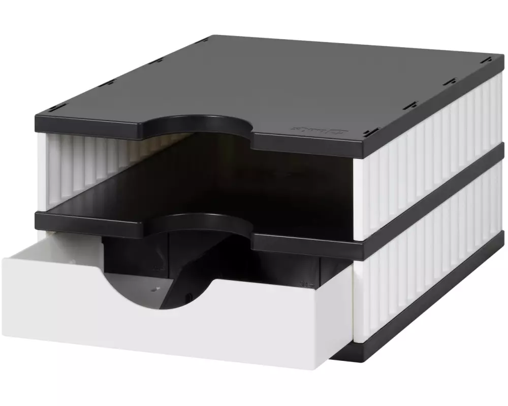 Styro Schubladenbox Styrodoc Uno Weiss/Schwarz