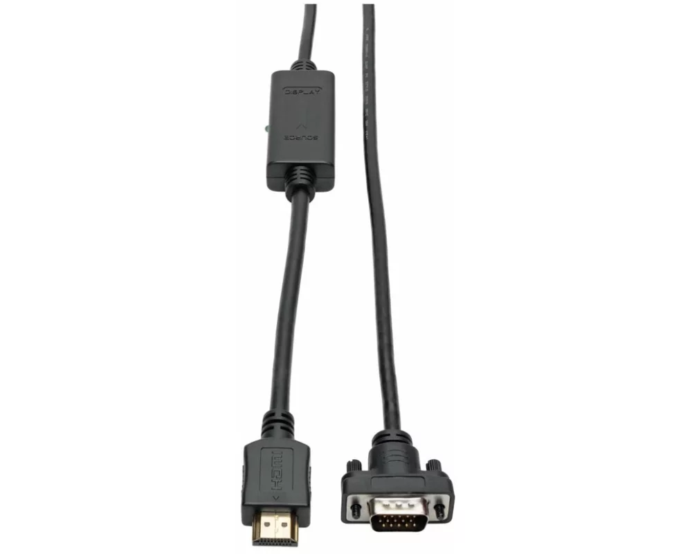 EATON TRIPPLITE HDMI to VGA, Active, Adapter Cable, HDMI to Low-Profile, HD15, M/M, 10ft. 3.1m