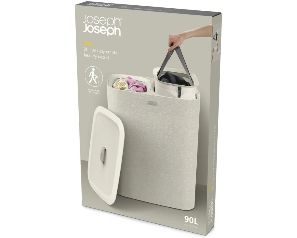 Joseph Joseph Wäschesammler Tota 90 L, 2x 45 L, Ecru