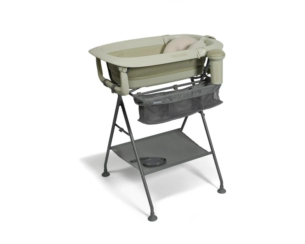 Twistshake Baby Badewannen-Set + Kissen & Rinser Faded Beige