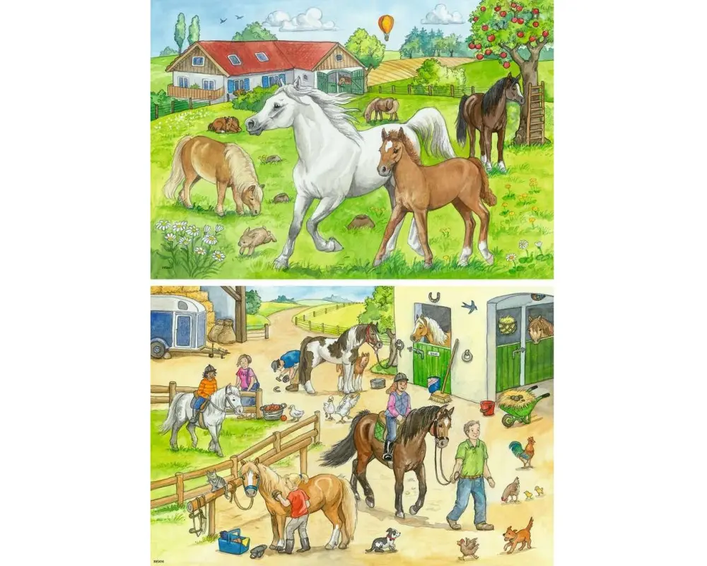 Ravensburger Puzzle Auf dem Pferdehof 2 x 24 Teile