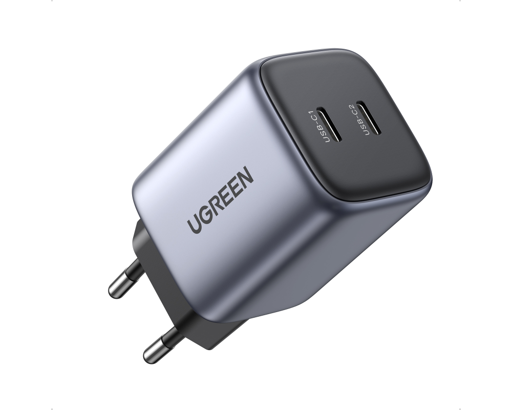 UGREEN USB C Wallcharger Nexode 90573 Dual,45W,PD GaN, Black