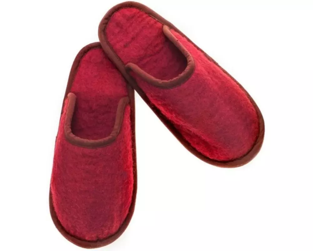 Glorex Filz-Pantoffeln Rot, Grösse M