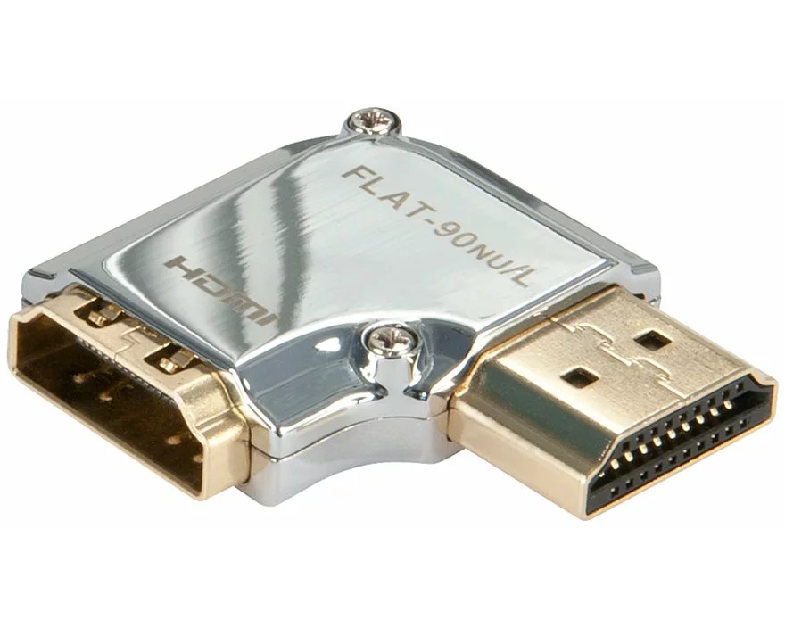 LINDY CROMO Video Adapter, HDMI/A-HDMI/A M-F, 90 degree Left Connector