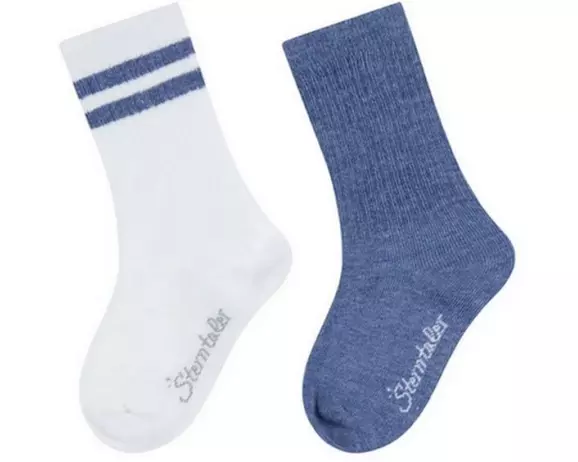 Sterntaler Socken Active Uni lang 2er Set Jeansblau Melange Gr. 27-30