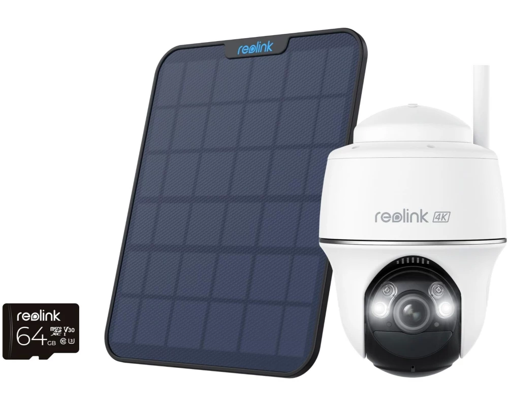 Reolink Netzwerkkamera Argus B440 4K PT Wifi, Solarpanel, 64 GB SD