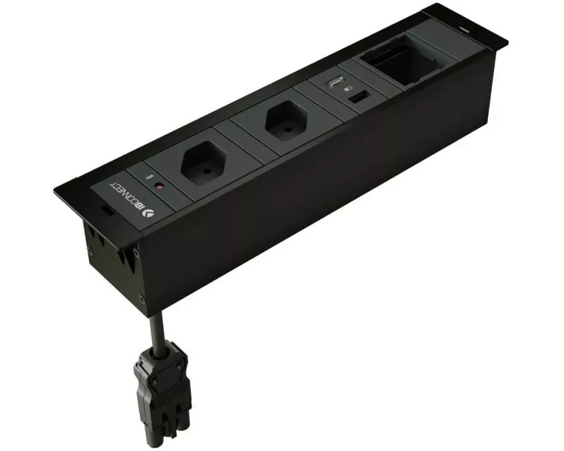 max connect Steckdoseneinheit CUBOBOX 2x T13, USB-A/C, Leermodul