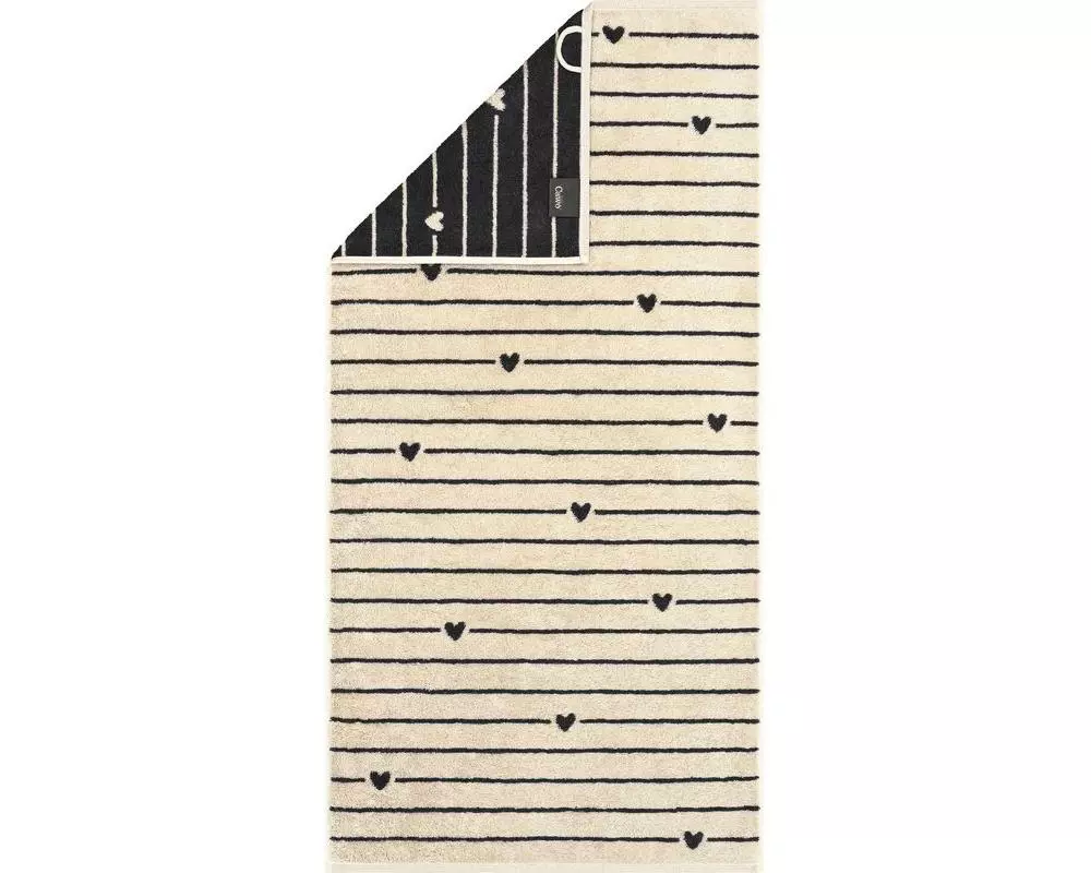 Cawö Duschtuch Heart Beats 70 x 140 cm, Grau