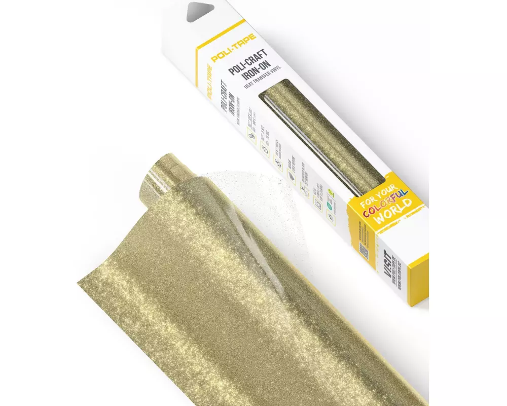 Poli-Tape Aufbügelfolie Pearl Glitter, 30.5 x 61 cm, Champagner