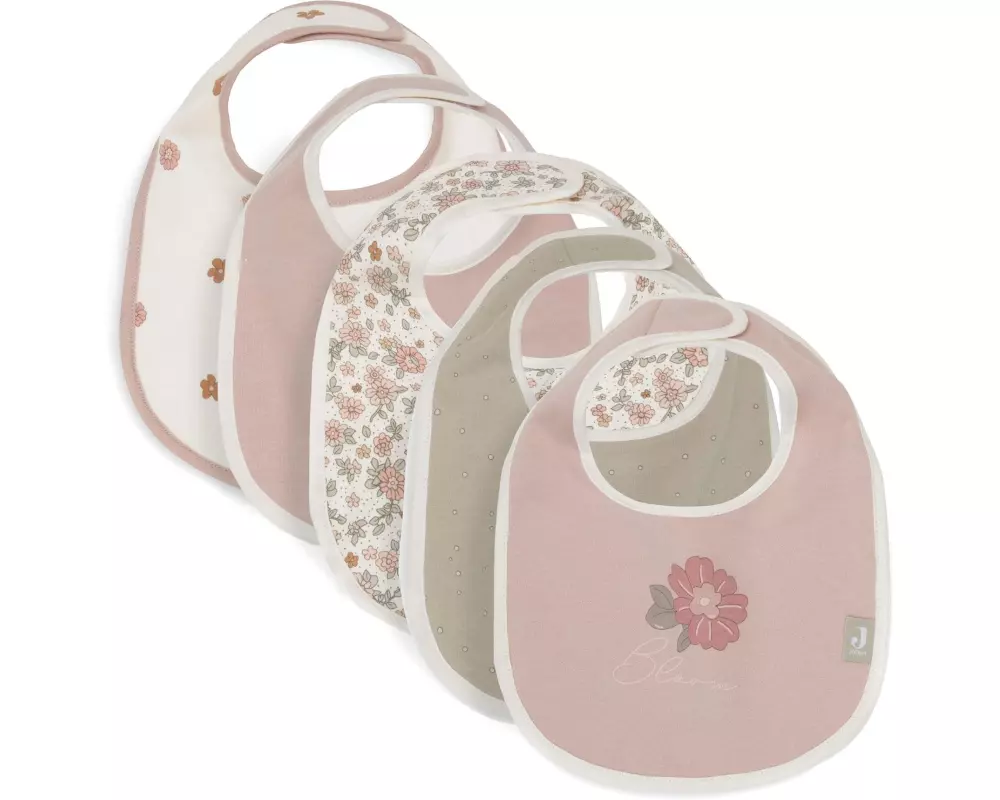 Jollein Lätzchen 5er Set Retro Flowers 27 x 22 cm