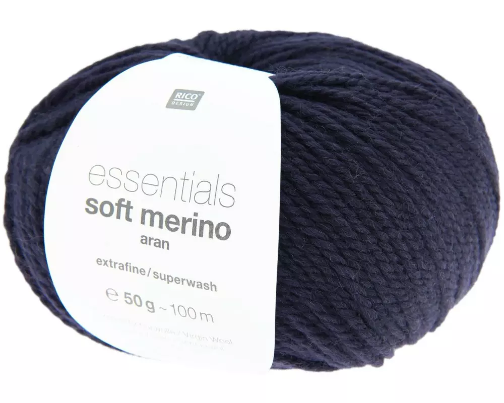Rico Design Wolle Soft Merino aran 50 g, Nachtblau
