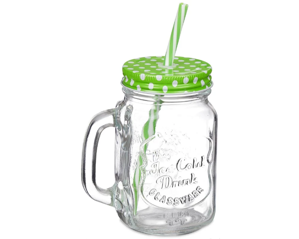 relaxdays Trinkkrug Summer 500 ml, 8 Stück, Mehrfarbig