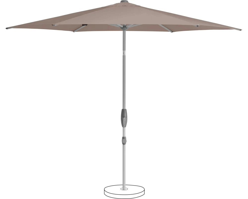 Suncomfort by Glatz Sonnenschirm Shell Turn 330 cm, Light Taupe