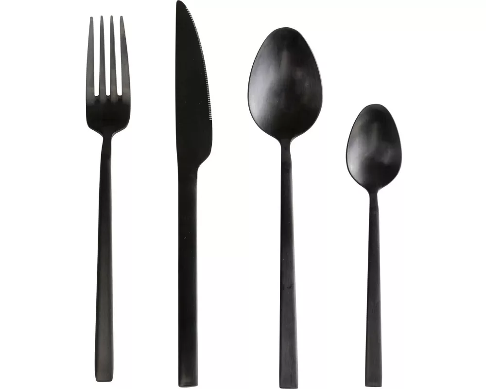 Kare Besteck-Set Gloria, 16-teilig, Schwarz Matt