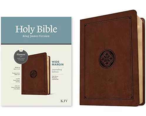 KJV Wide Margin Bible, Filament Enabled (Leatherlike, Dark Brown Medallion, Red Letter)