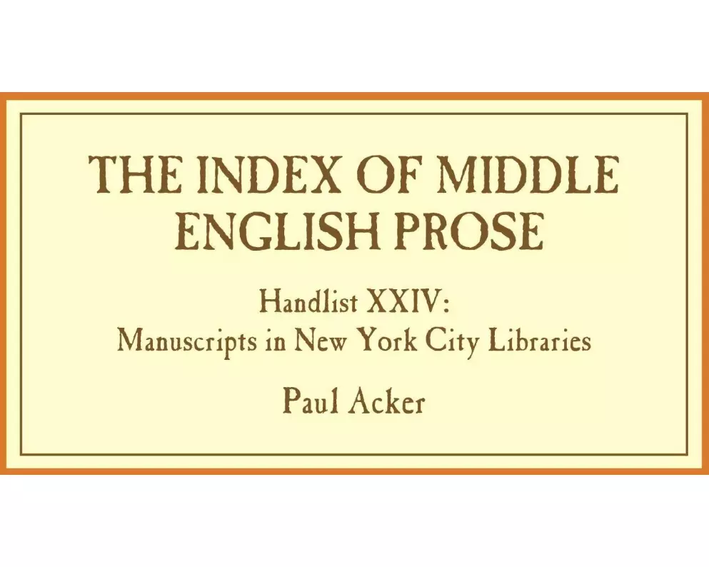 Index of Middle English Prose