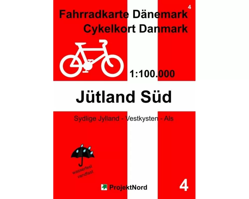 4 Fahrradkarte Dänemark / Cykelkort Danmark 1:100.000 - Jütland Süd