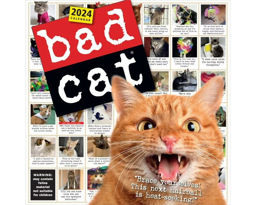 Bad Cat Wall Calendar 2024