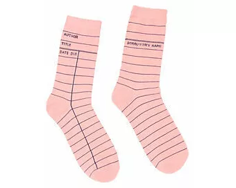 Library Card (Pink) Socks - Large