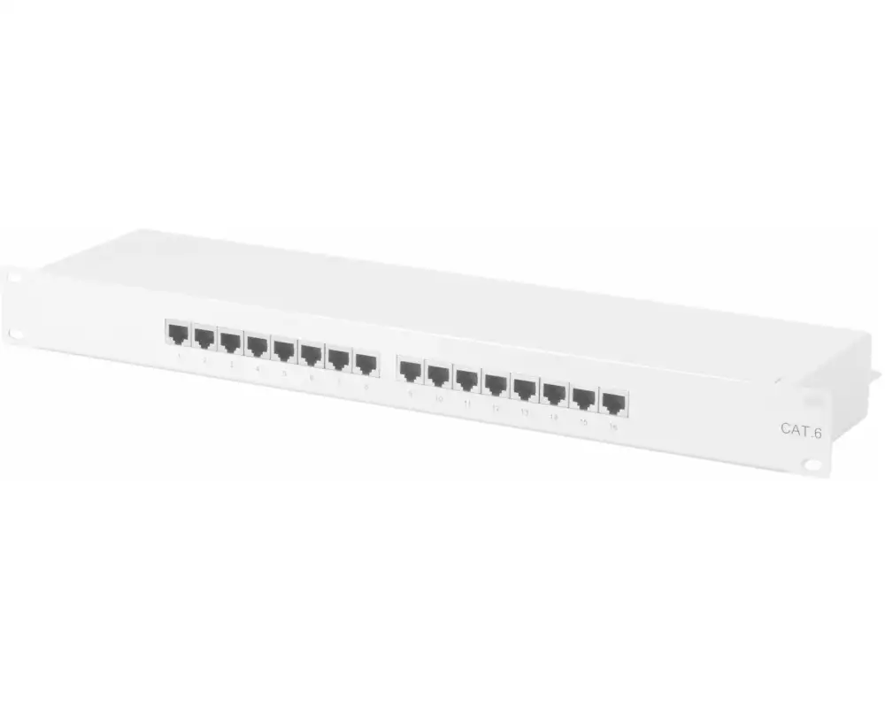 equip Patchpanel 16 Port Cat. 6 1HE 19" geschirmt, LSA 19" Rack