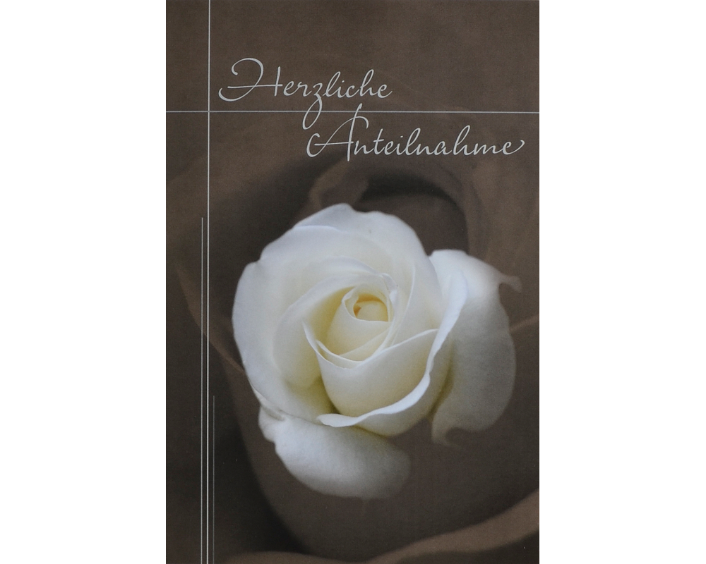 ABC Trauerkarte Rose 03758 grau B6