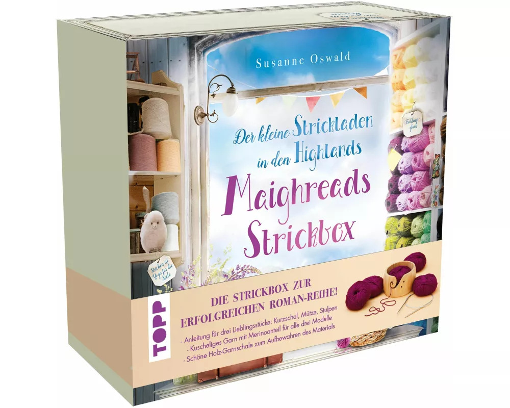 Der kleine Strickladen in den Highlands. Maighreads wunderbare Strickbox. Anleitungen und Material für 3 Modelle