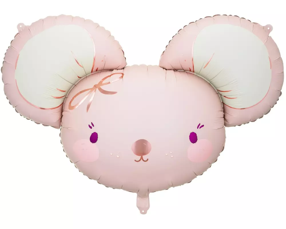 Partydeco Folienballon Maus Hellrosa/Pink